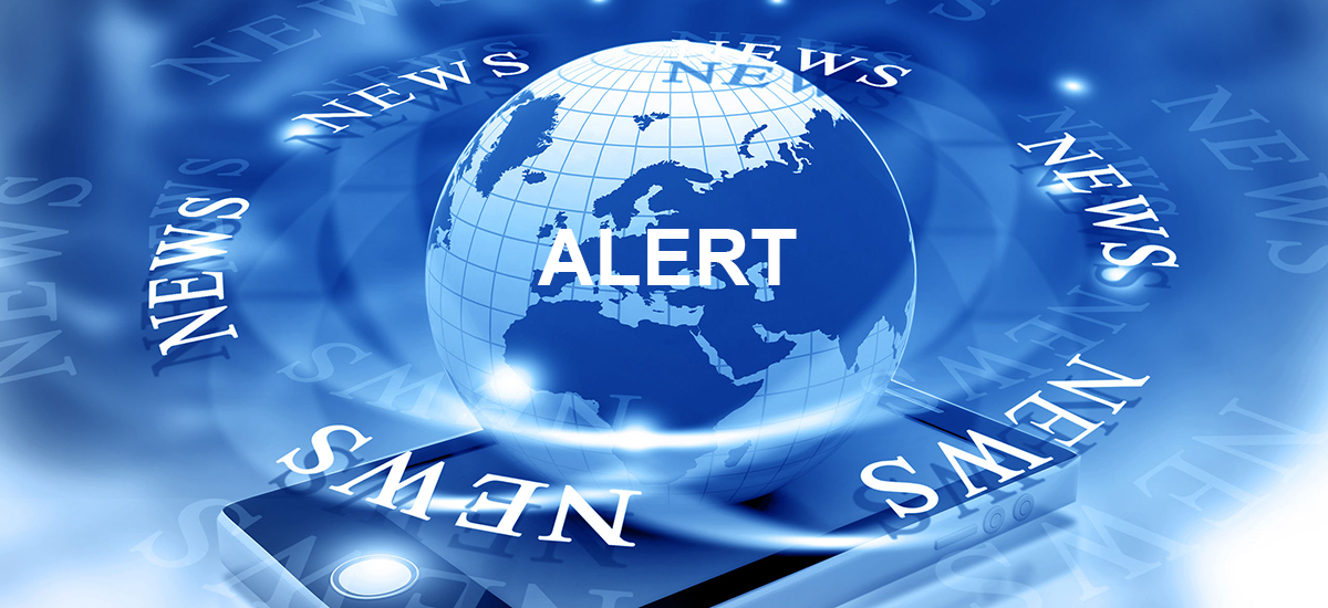 Vector Image showing a globe and text "BNews Alert."